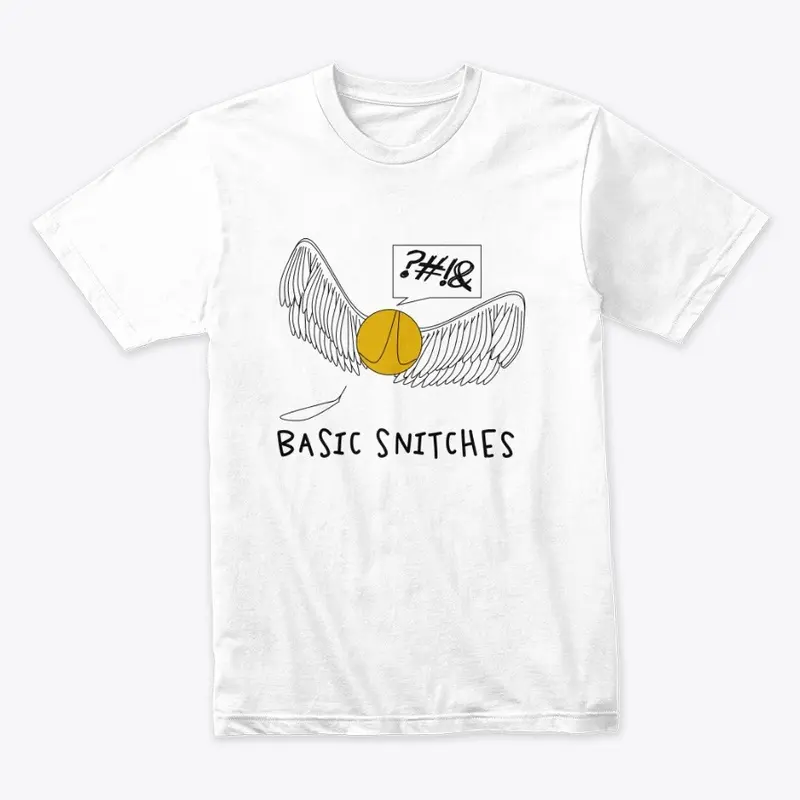 Basic Snitches logo white t shirt